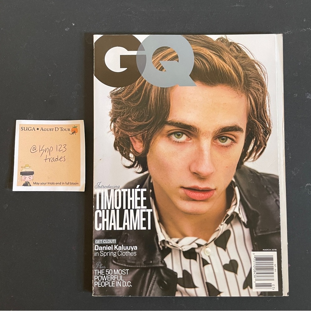 GQ Magazine Featuring Timothée Chalamet - Black, White & Gray Cover